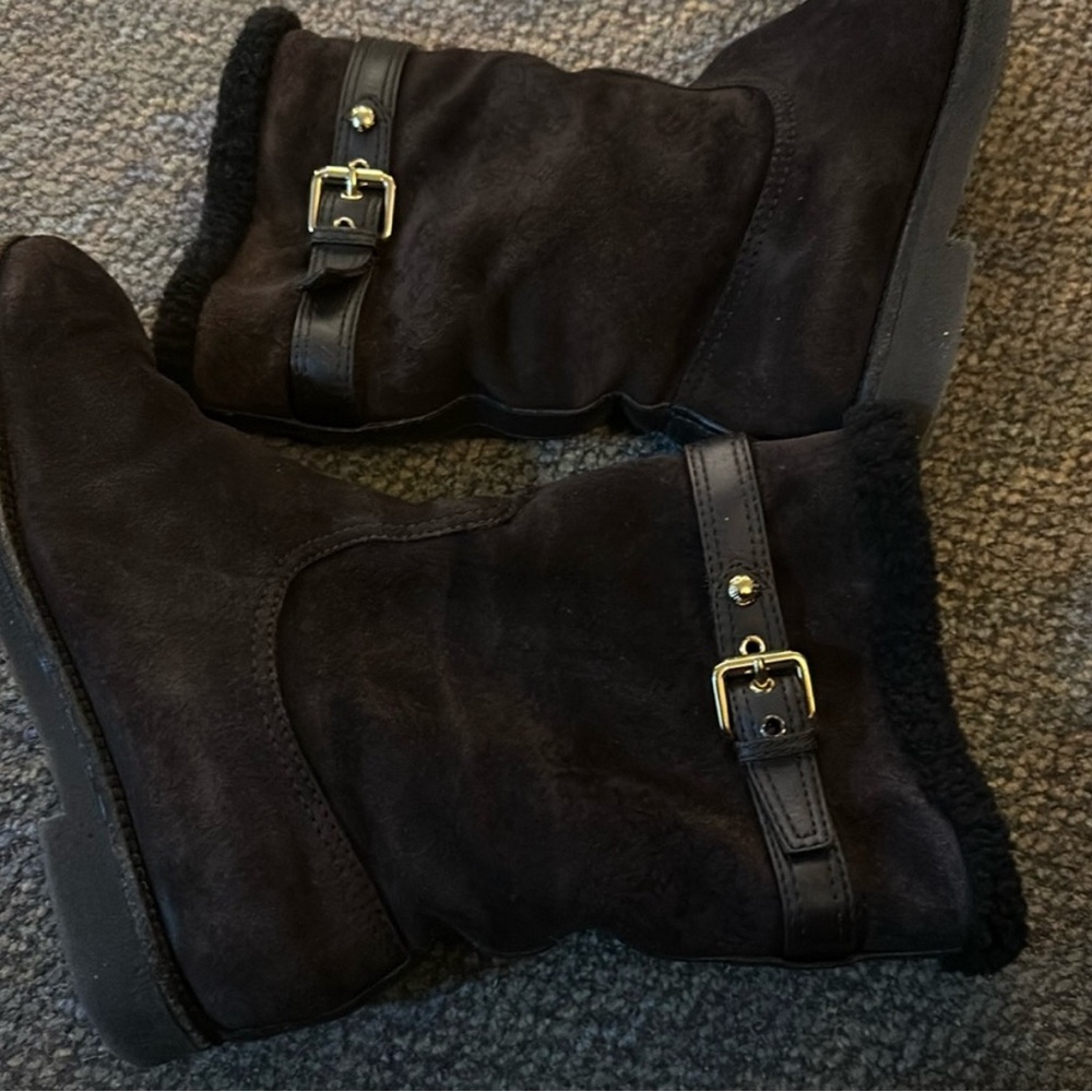 Louis Vuitton Winter Suede Boots with buckle